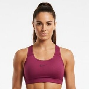 Nike Women's L Sports Bra Dri-Fit Pink Racer Back Activewear Yoga Workout Gym